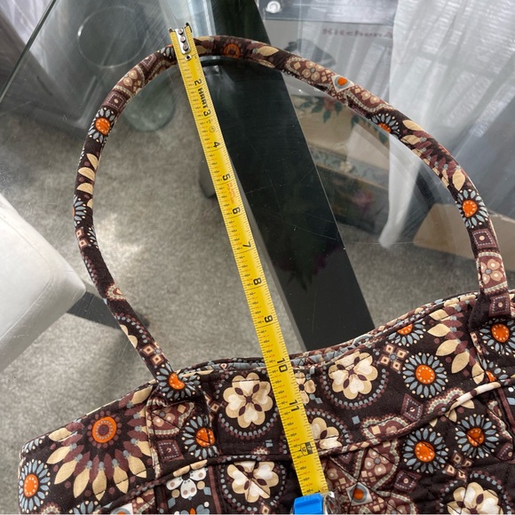 Vera Bradley Large Handbag Tote Shoulder Bag Floral Orange Brown Daisey - Picture 8 of 8